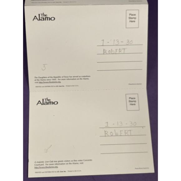 The Alamo (6) Detachable Postcard Set “Remember the Alamo!” - Picture 7 of 7